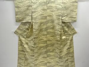 城に大名行列模様単衣小紋着物